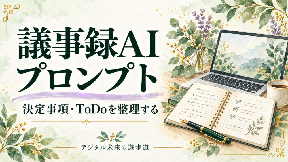 議事録AIプロンプトのコピペ例｜決定事項・ToDoを整理する書き方