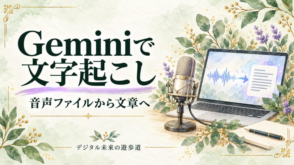 Geminiで文字起こしする方法｜音声ファイルの手順・無料の上限・プロンプト