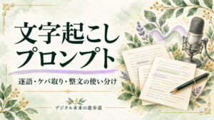 文字起こしプロンプトのコピペ例｜逐語・ケバ取り・整文の違いと使い分け