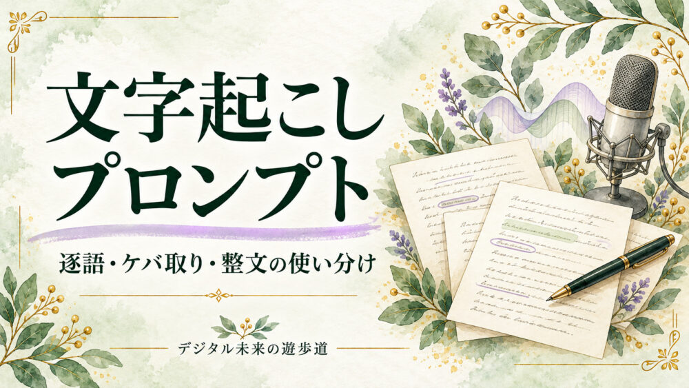 文字起こしプロンプトのコピペ例｜逐語・ケバ取り・整文の違いと使い分け