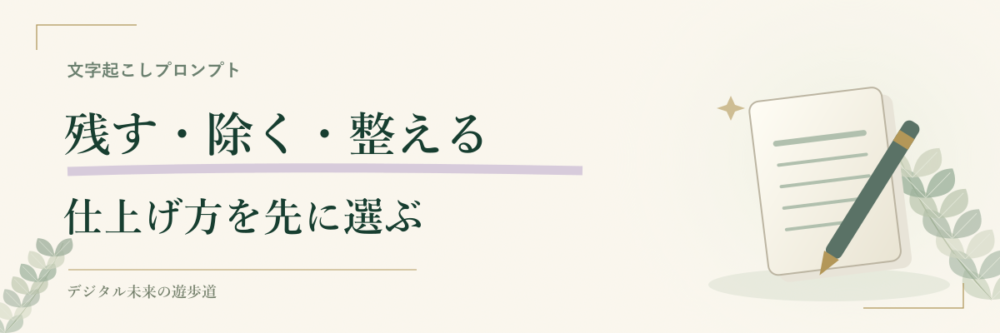 文字起こしプロンプトは仕上げ方を先に選ぶ