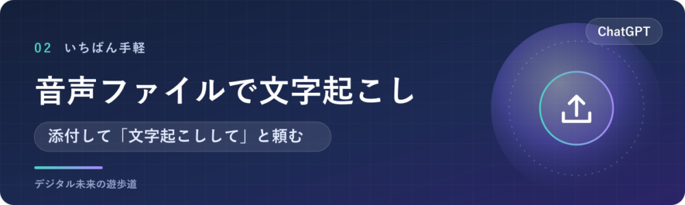 音声ファイルをアップロードして文字起こしする手順