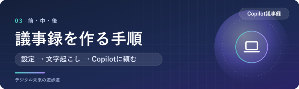 Teams会議でCopilotに議事録を作ってもらう手順