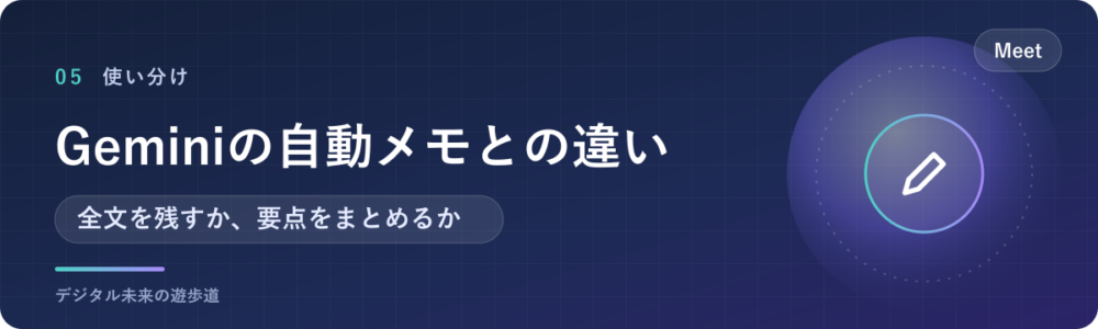 文字起こしとGeminiの自動メモの違い