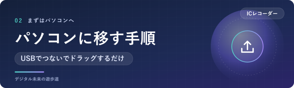 ICレコーダーからパソコンへ録音ファイルを移す手順