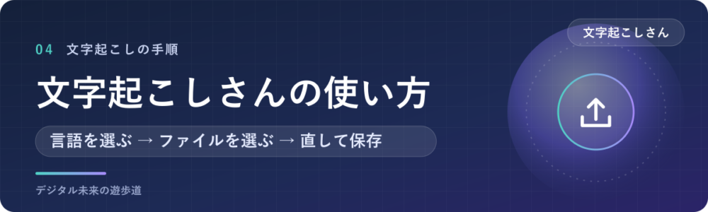 文字起こしさんの使い方｜アップロードから保存まで