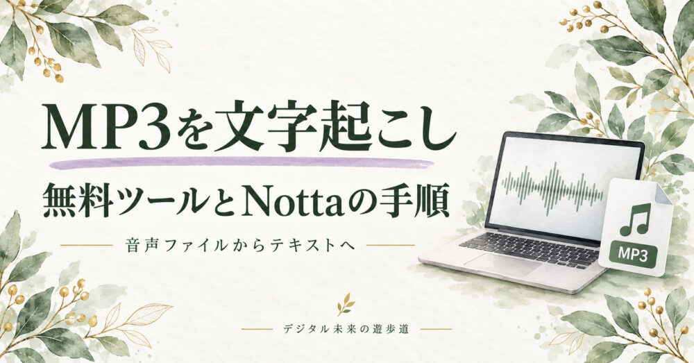 MP3を文字起こし：無料ツールとNottaの手順