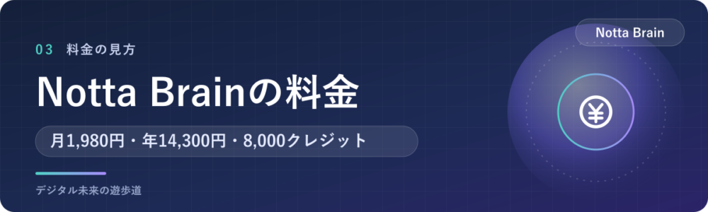 Notta Brainの料金とクレジットの仕組み