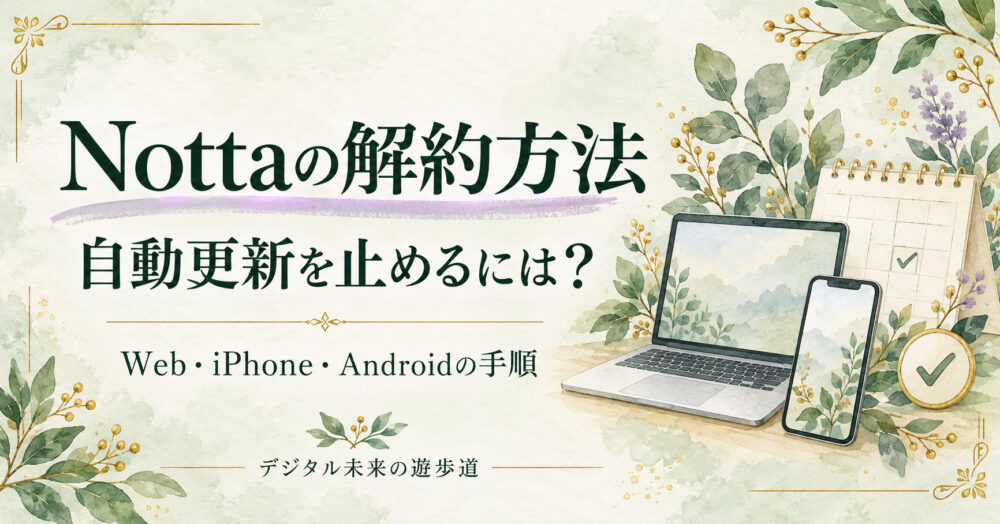 Nottaの解約方法：Web・iPhone・Androidの手順