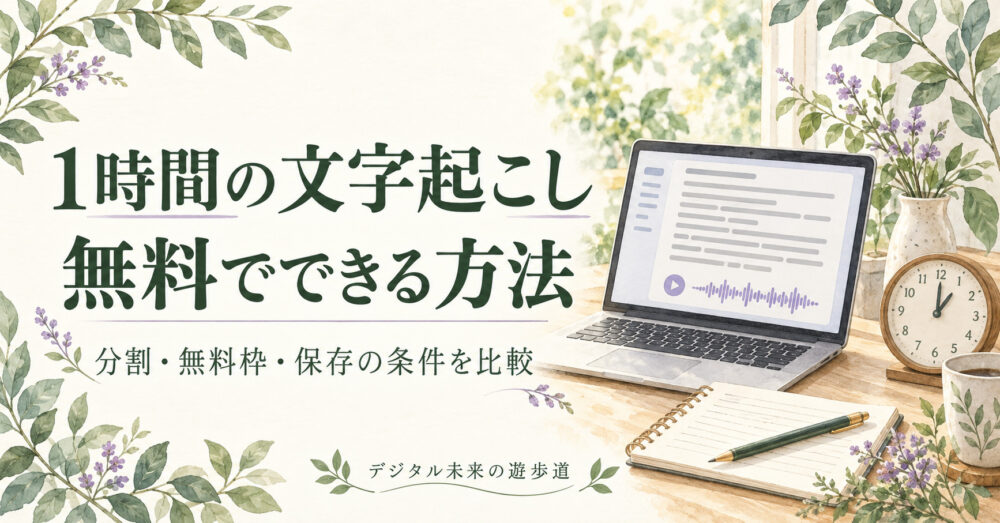 1時間の文字起こし：無料でできる方法と利用条件