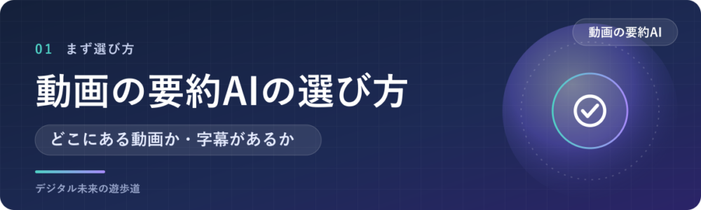 動画の要約AIは「どこにある動画か」と「字幕」で選ぶ