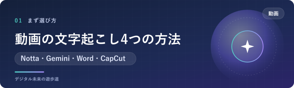 動画を文字起こしする方法は4つ。長さと目的で選ぶ