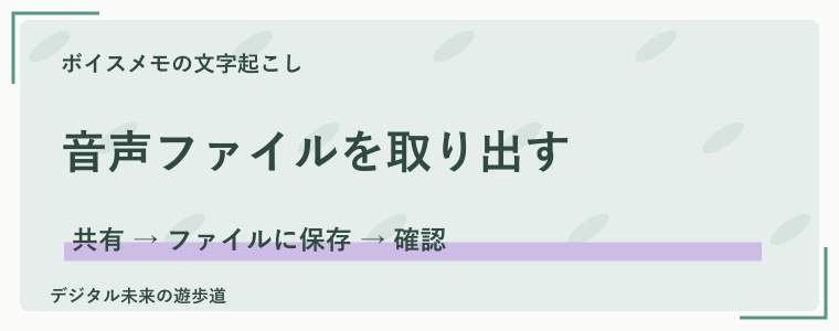 ボイスメモの音声を「ファイル」に保存する