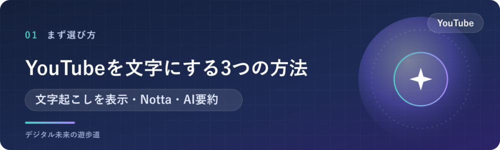 YouTube動画を文字にする方法は3つ。字幕があるかで選ぶ