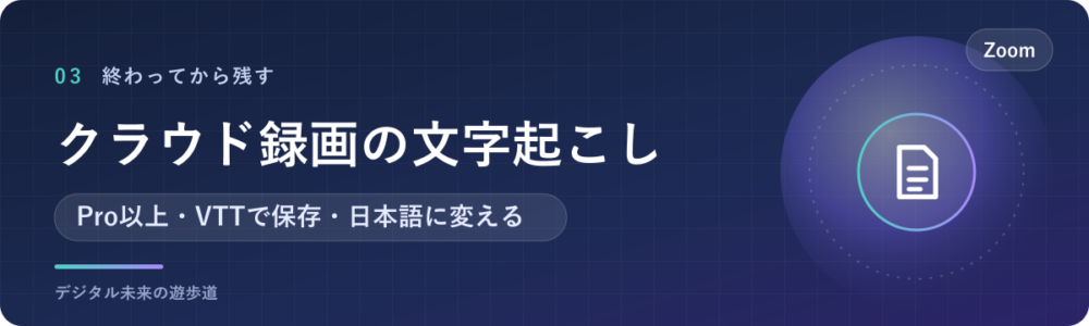 クラウド録画の文字起こし(有料)の使い方と保存先